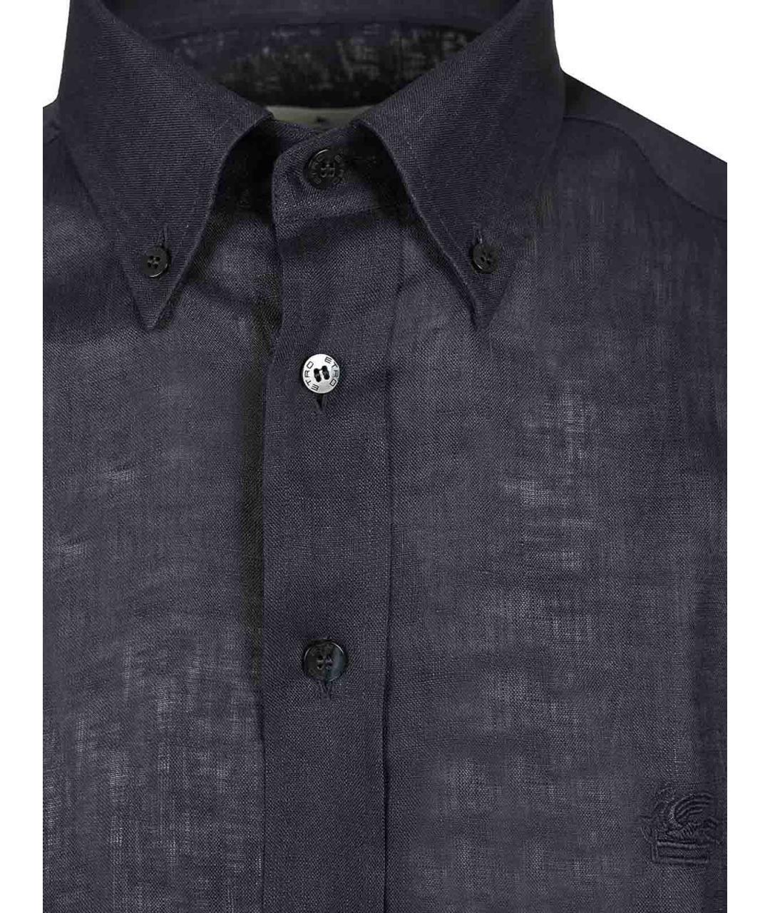 ETRO Синяя льняная кэжуал рубашка, фото 4