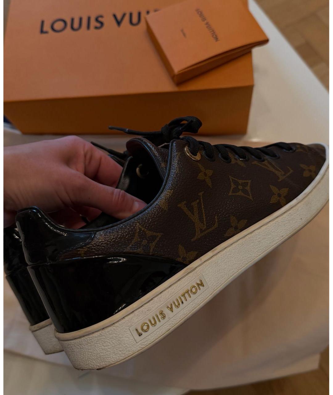 LOUIS VUITTON Коричневые кожаные кеды, фото 8