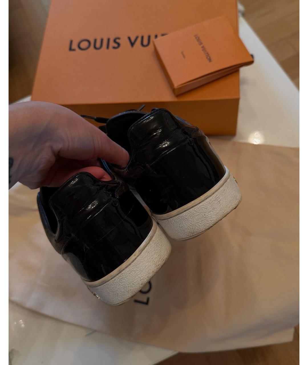 LOUIS VUITTON Коричневые кожаные кеды, фото 4