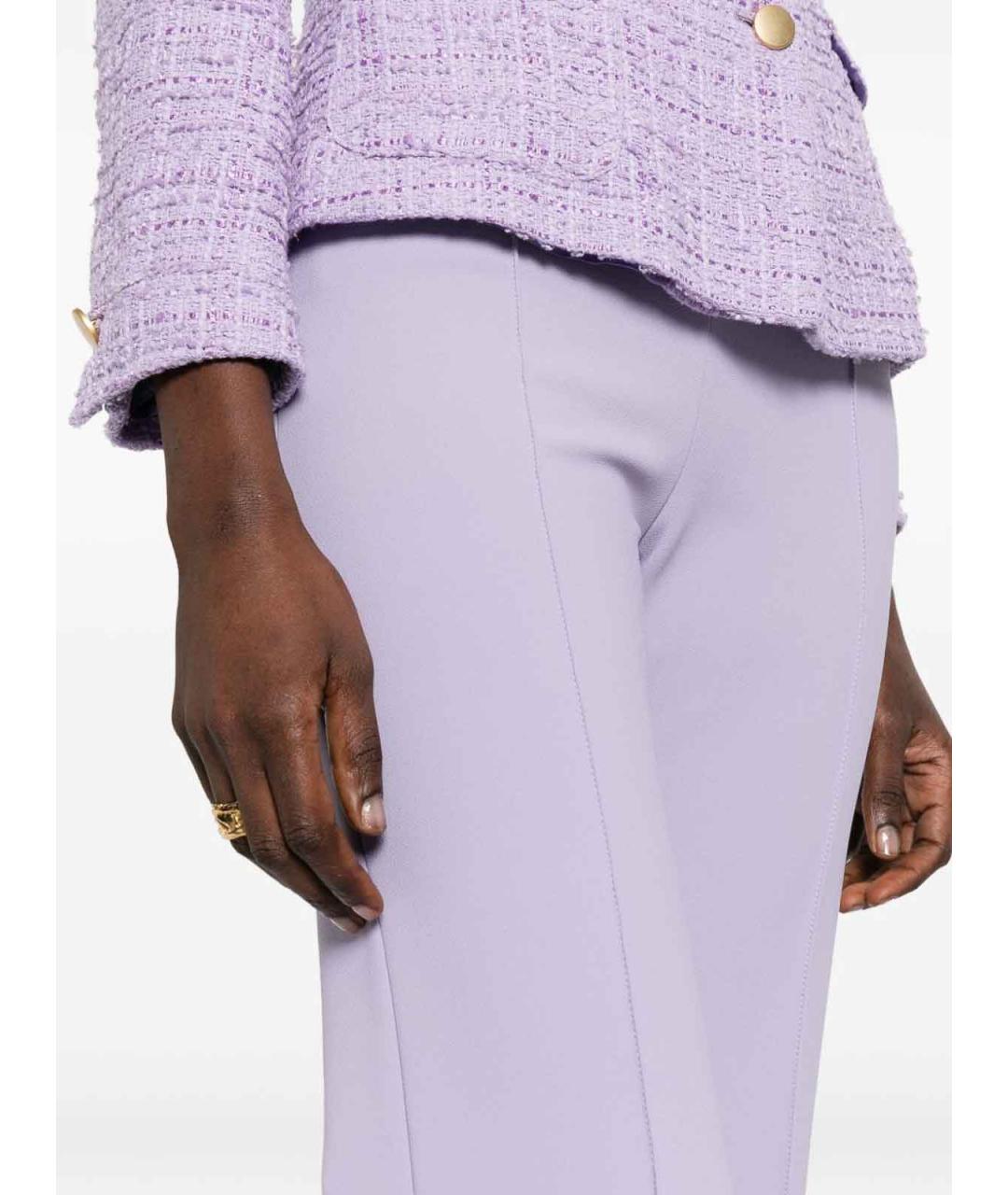 ELISABETTA FRANCHI Фиолетовые полиэстеровые брюки широкие, фото 5