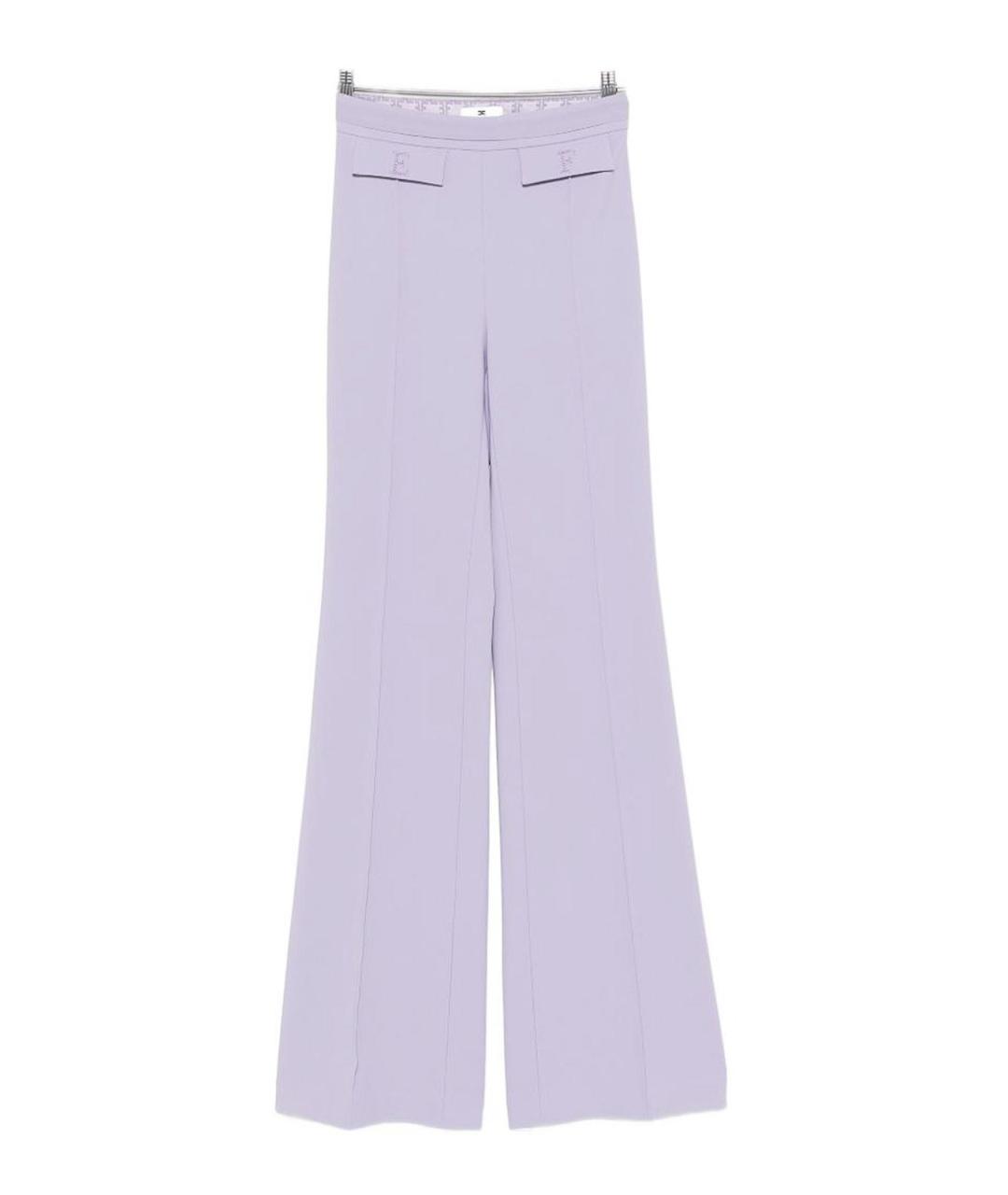 ELISABETTA FRANCHI Фиолетовые полиэстеровые брюки широкие, фото 2