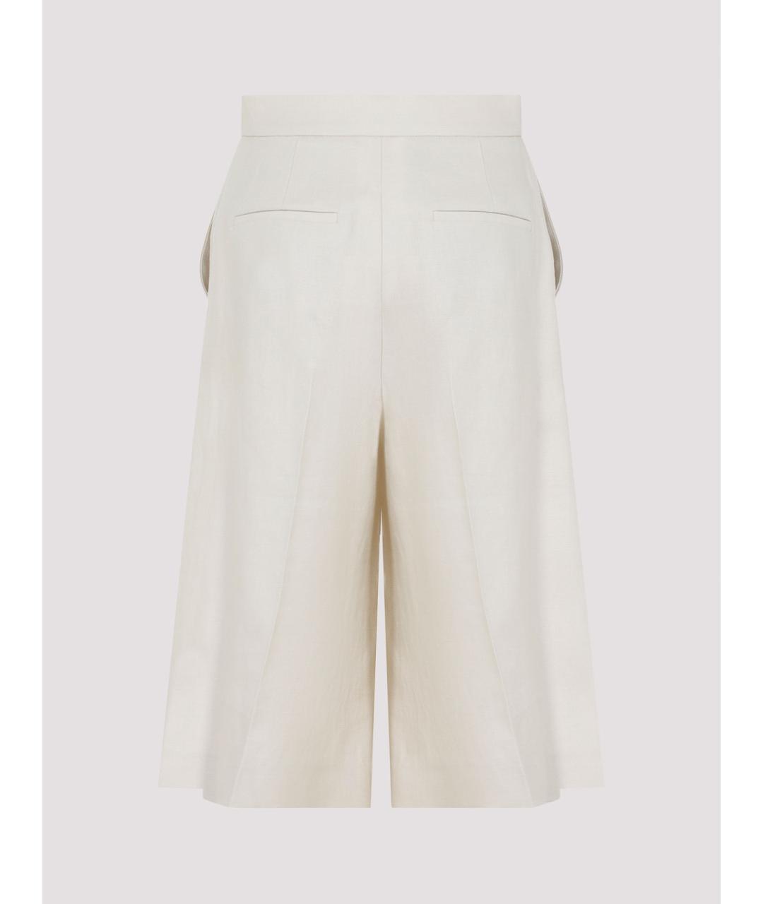 MAX MARA Белые льняные шорты, фото 2