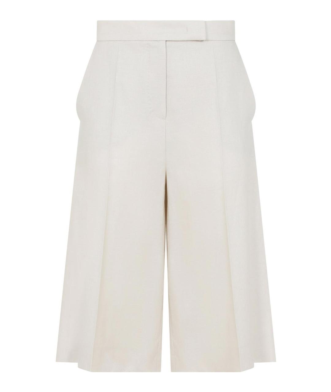 MAX MARA Белые льняные шорты, фото 1