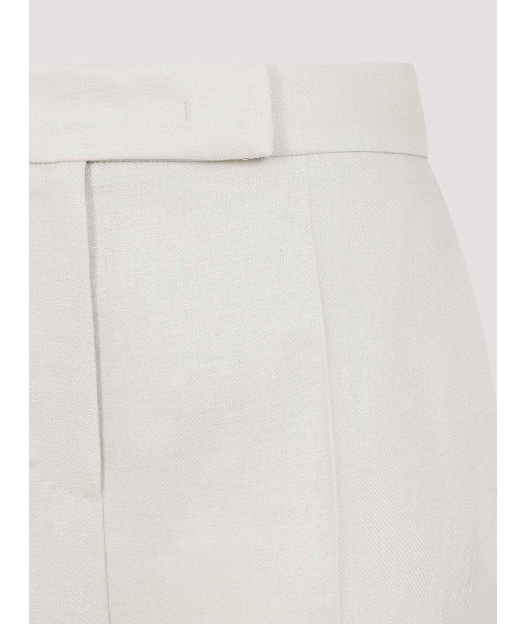 MAX MARA Белые льняные шорты, фото 3