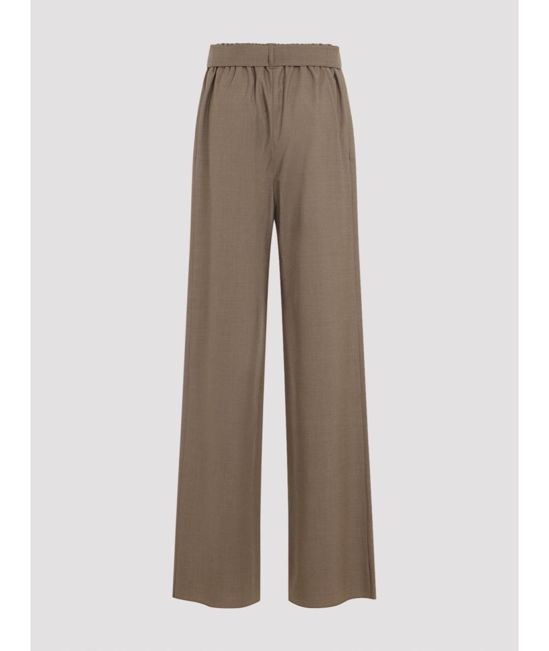 MAX MARA Коричневые шерстяные прямые брюки, фото 2