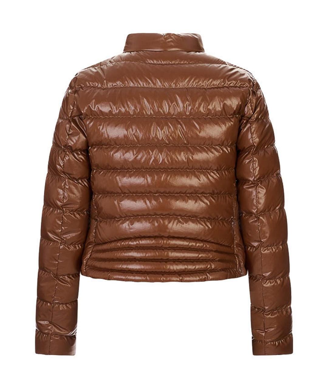 MONCLER Коричневый полиамидовый пуховик, фото 2