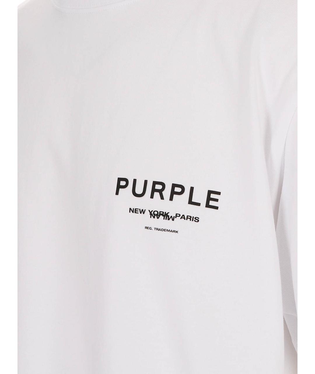 PURPLE Белая хлопковая футболка, фото 3