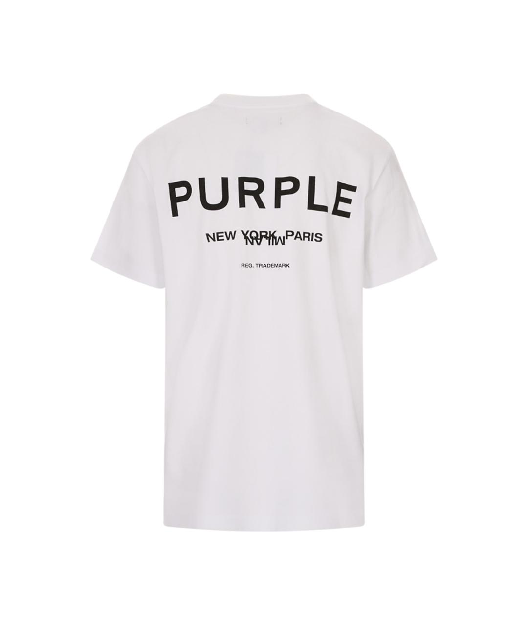 PURPLE Белая хлопковая футболка, фото 2
