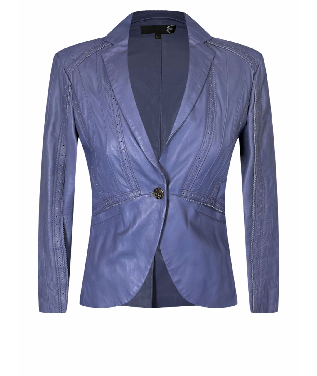 JUST CAVALLI Фиолетовый кожаный жакет/пиджак, фото 1