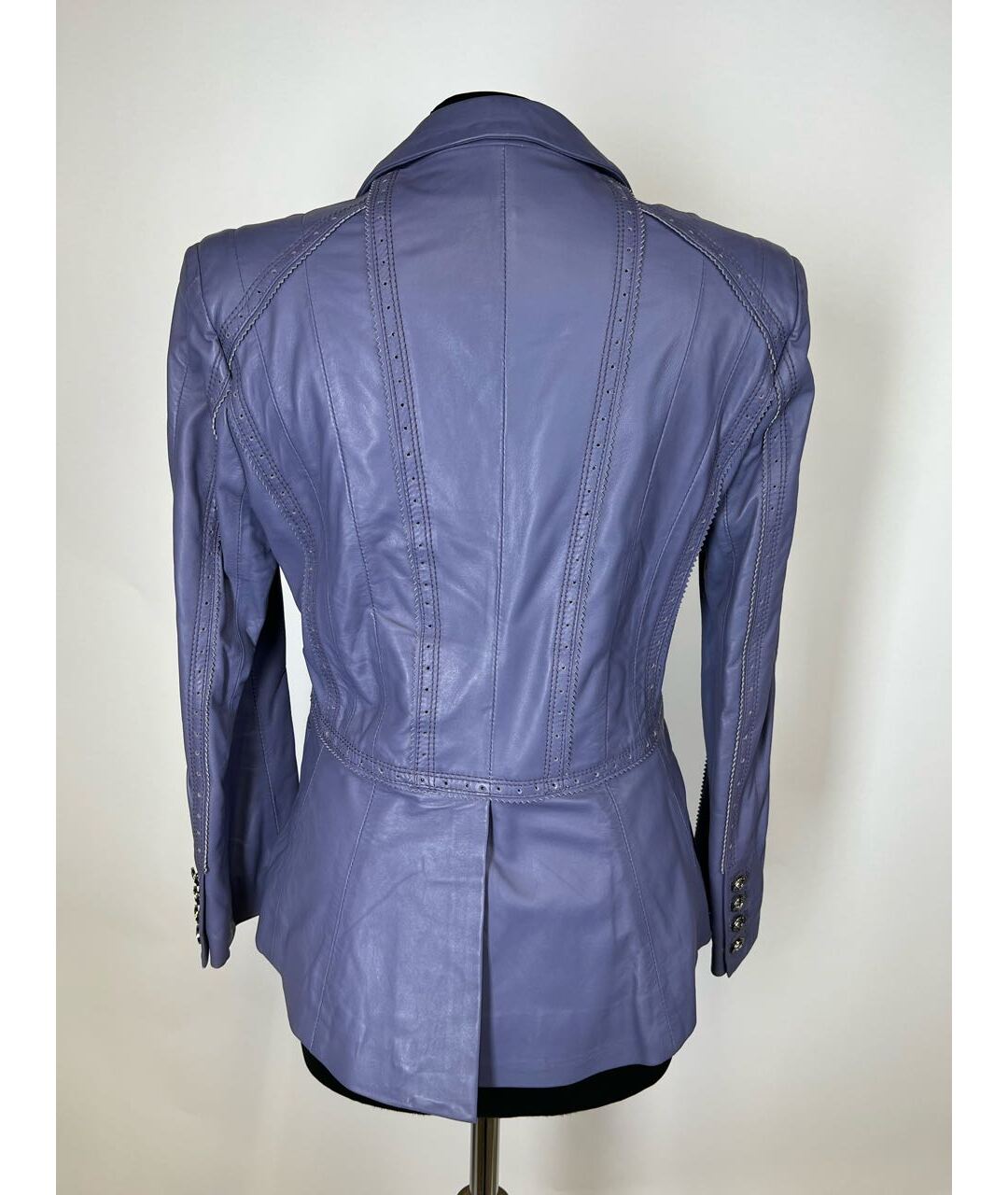 JUST CAVALLI Фиолетовый кожаный жакет/пиджак, фото 2