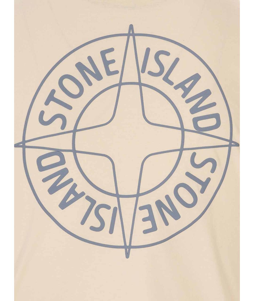 STONE ISLAND Бежевая хлопковая футболка, фото 4