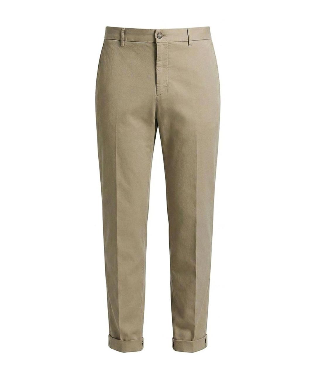PESERICO Бежевые хлопковые повседневные брюки, фото 1