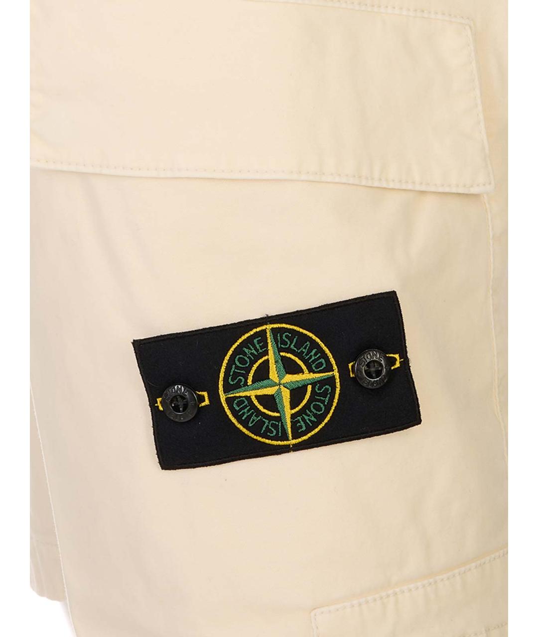 STONE ISLAND Бежевые хлопковые шорты, фото 3