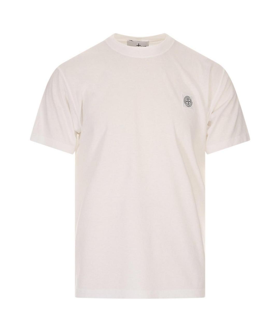 STONE ISLAND Белая хлопковая футболка, фото 1