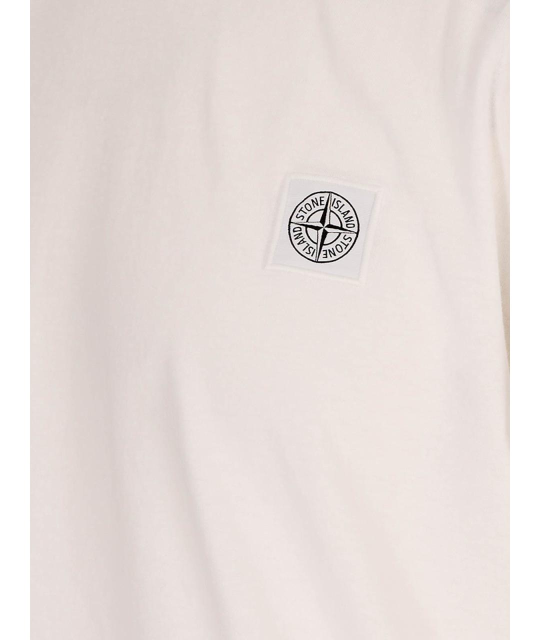 STONE ISLAND Белая хлопковая футболка, фото 3