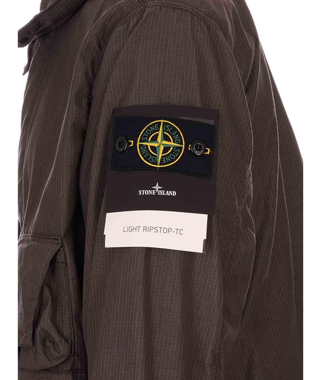 STONE ISLAND Коричневая хлопковая куртка, фото 3