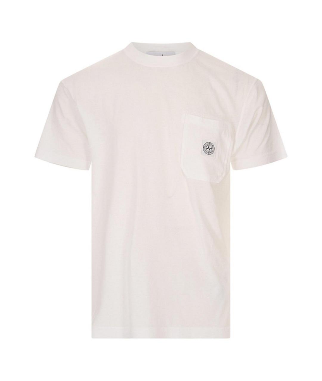 STONE ISLAND Белая хлопковая футболка, фото 1