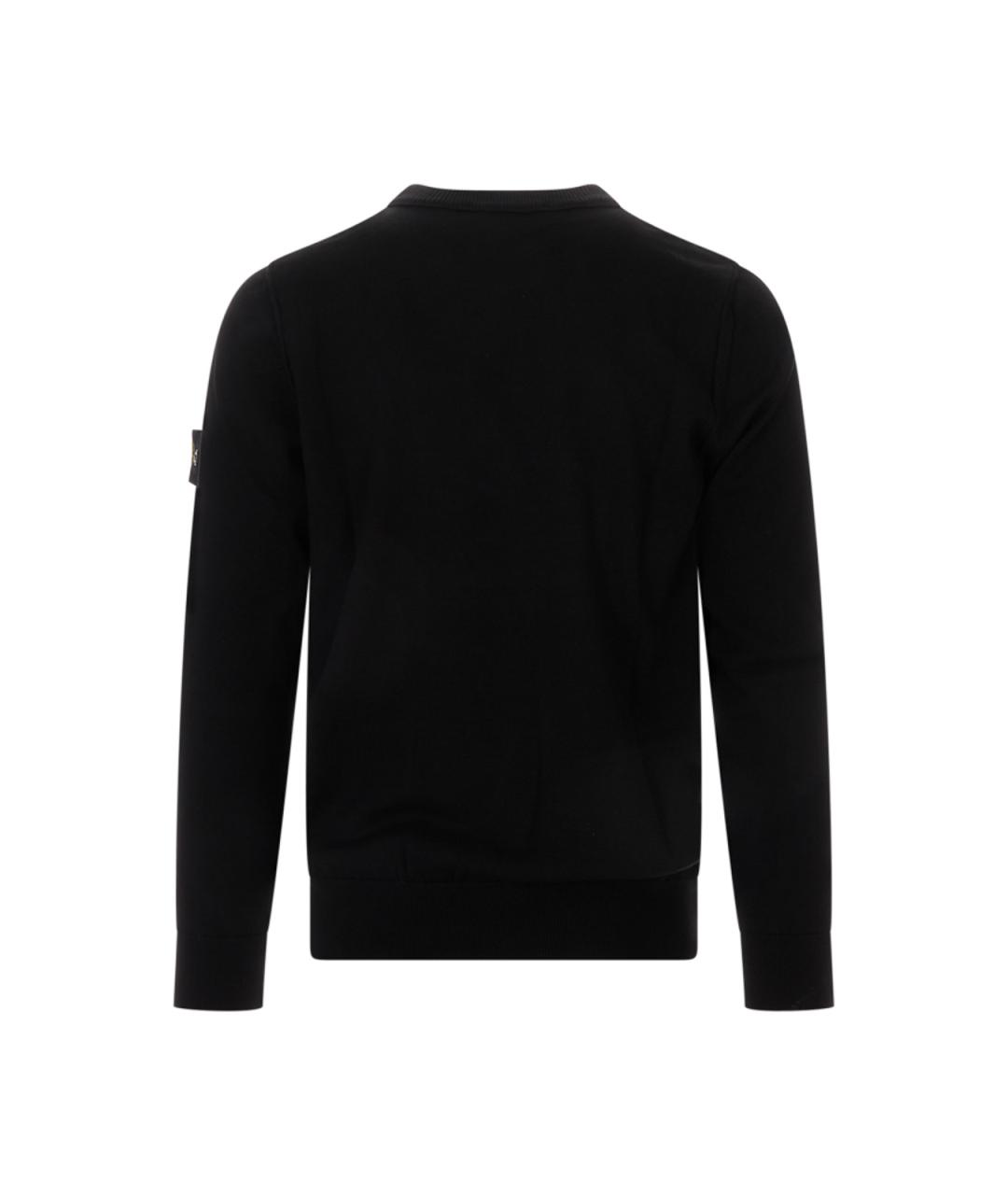STONE ISLAND Черный хлопковый джемпер / свитер, фото 2