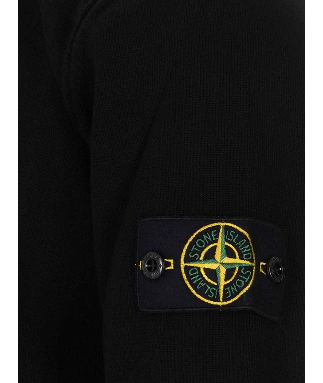 STONE ISLAND Черный хлопковый джемпер / свитер, фото 3