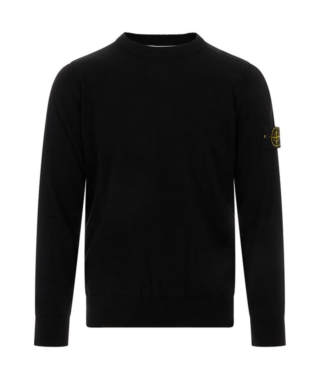 STONE ISLAND Черный хлопковый джемпер / свитер, фото 1