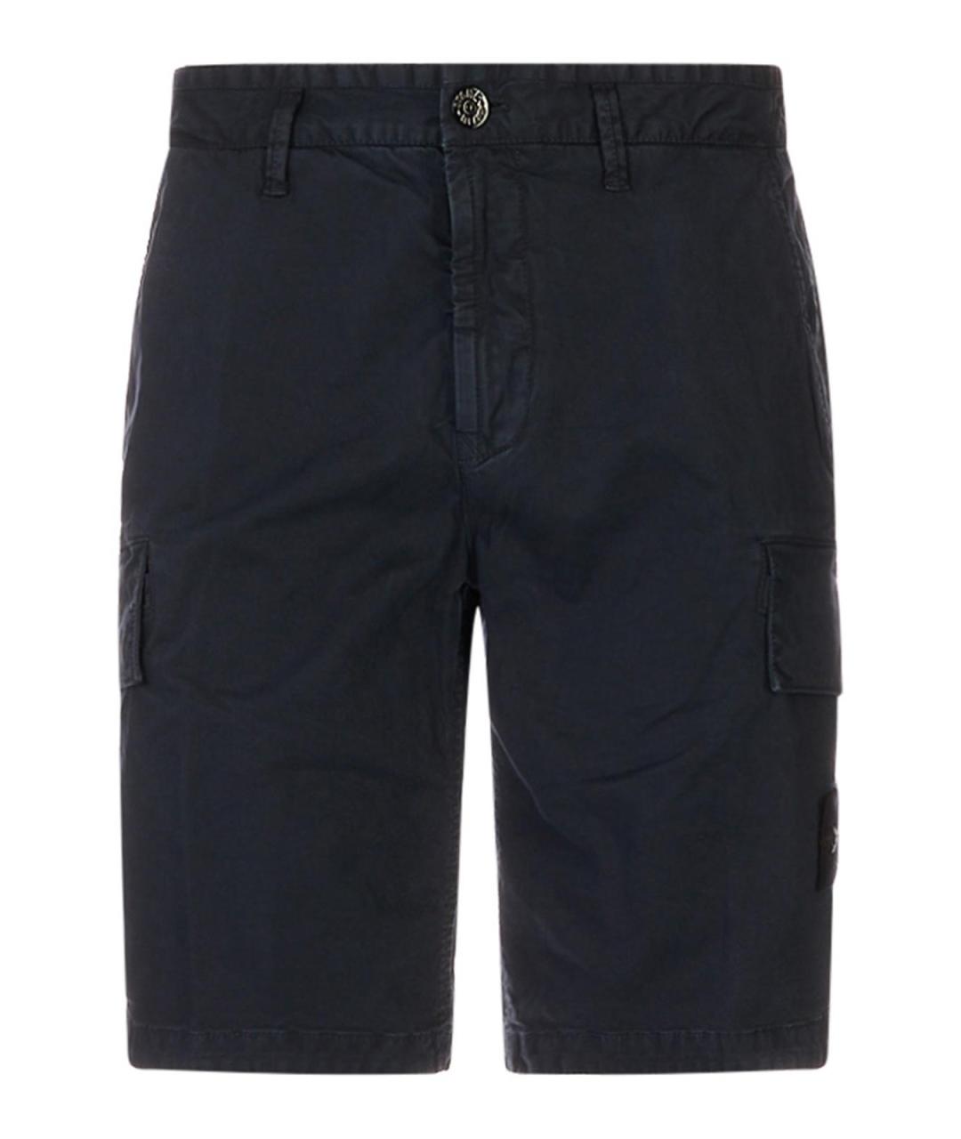 STONE ISLAND Синие хлопковые шорты, фото 1