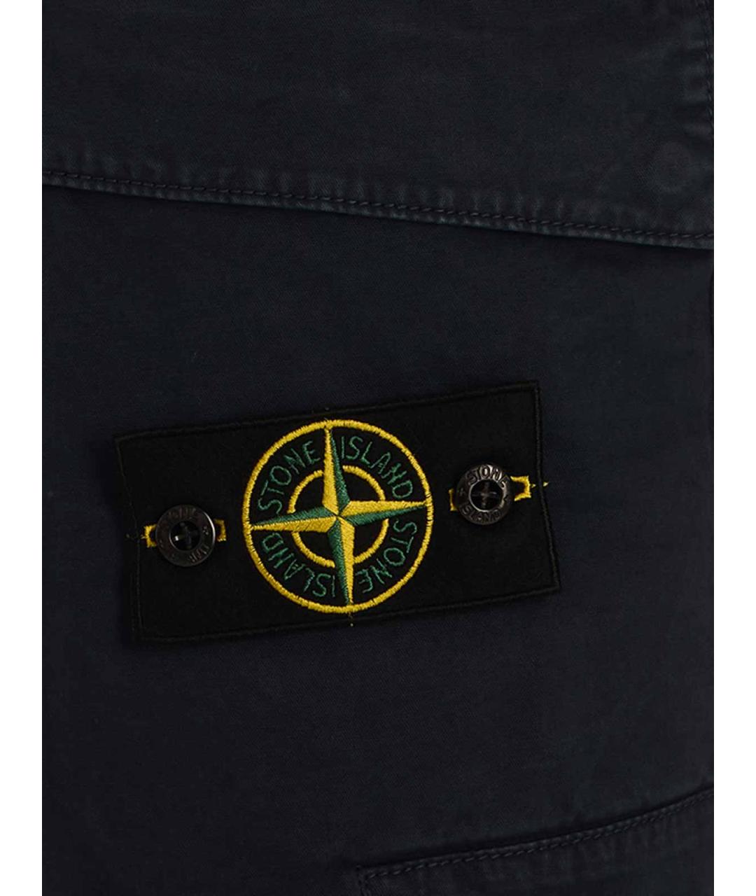 STONE ISLAND Синие хлопковые шорты, фото 3