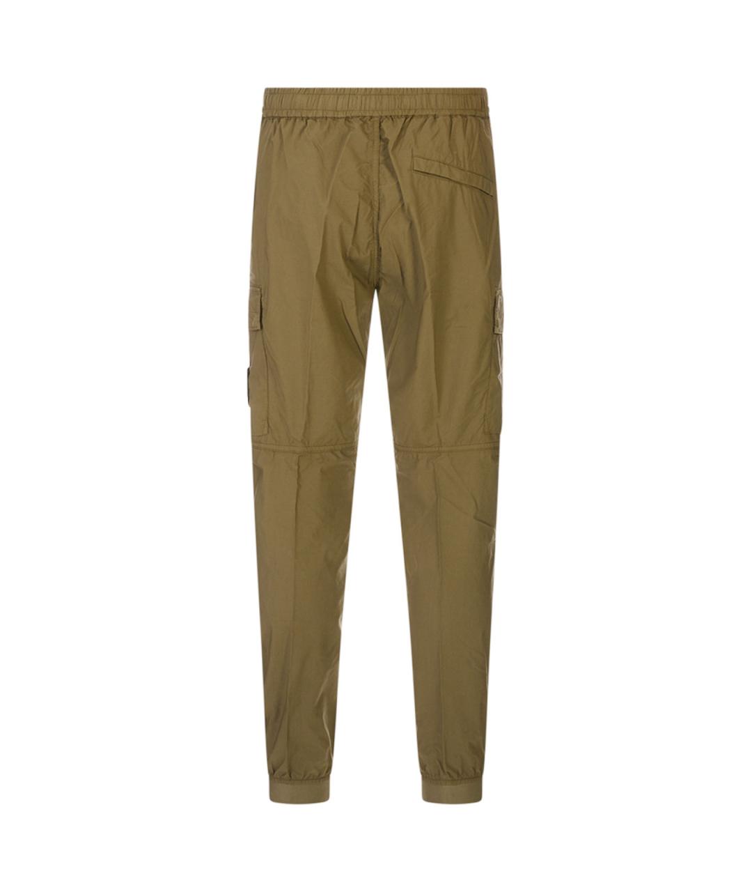 STONE ISLAND Зеленые хлопковые повседневные брюки, фото 2