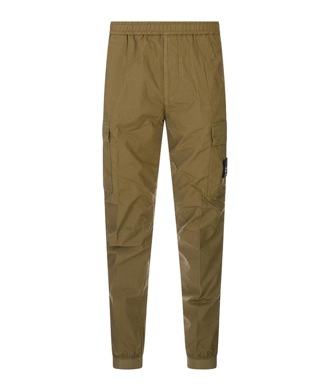 STONE ISLAND Зеленые хлопковые повседневные брюки, фото 1