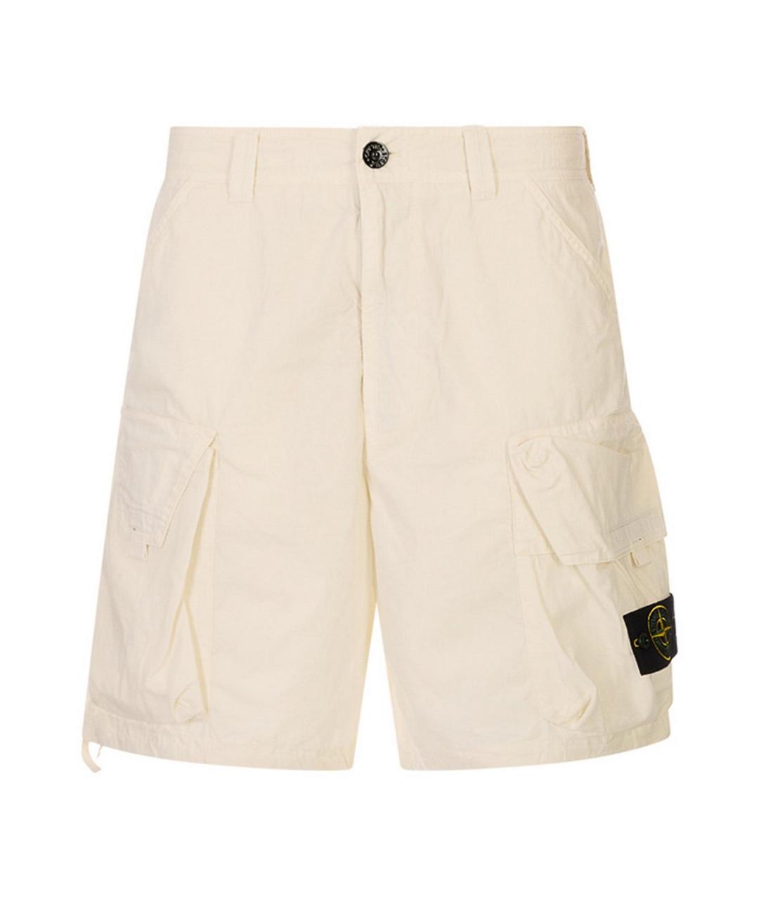 STONE ISLAND Белые хлопковые шорты, фото 1