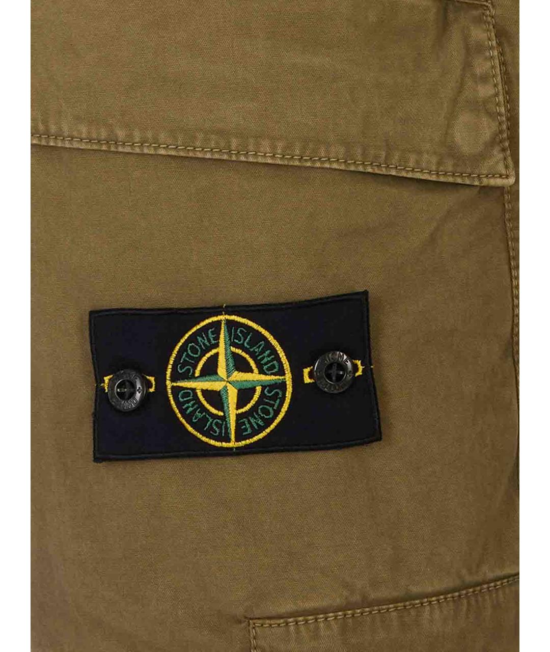 STONE ISLAND Зеленые хлопковые шорты, фото 3