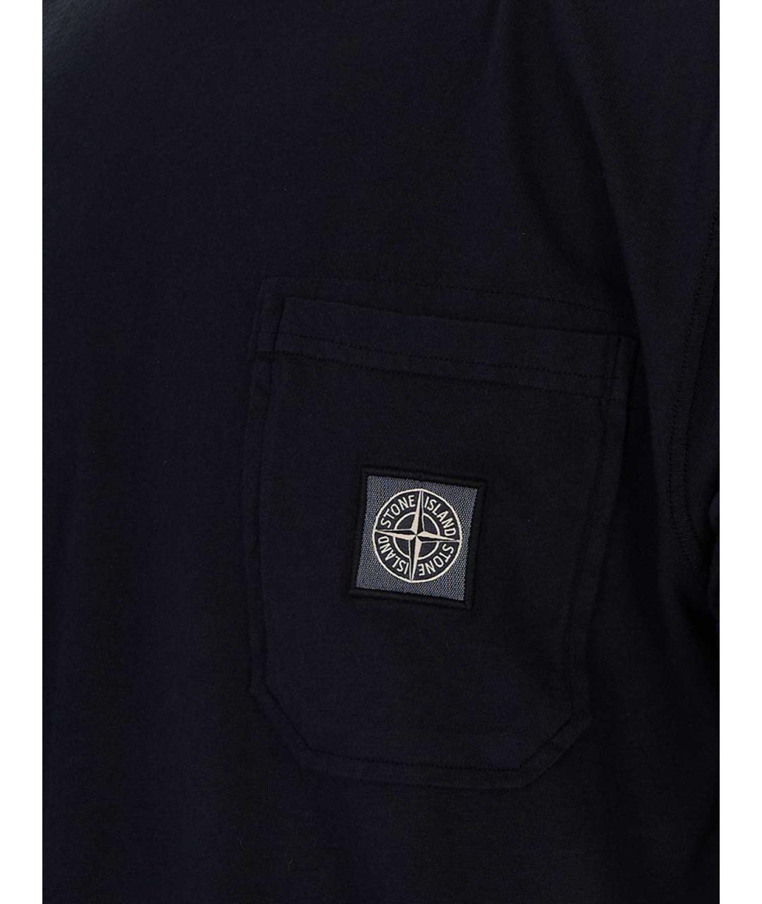 STONE ISLAND Синяя хлопковая футболка, фото 3