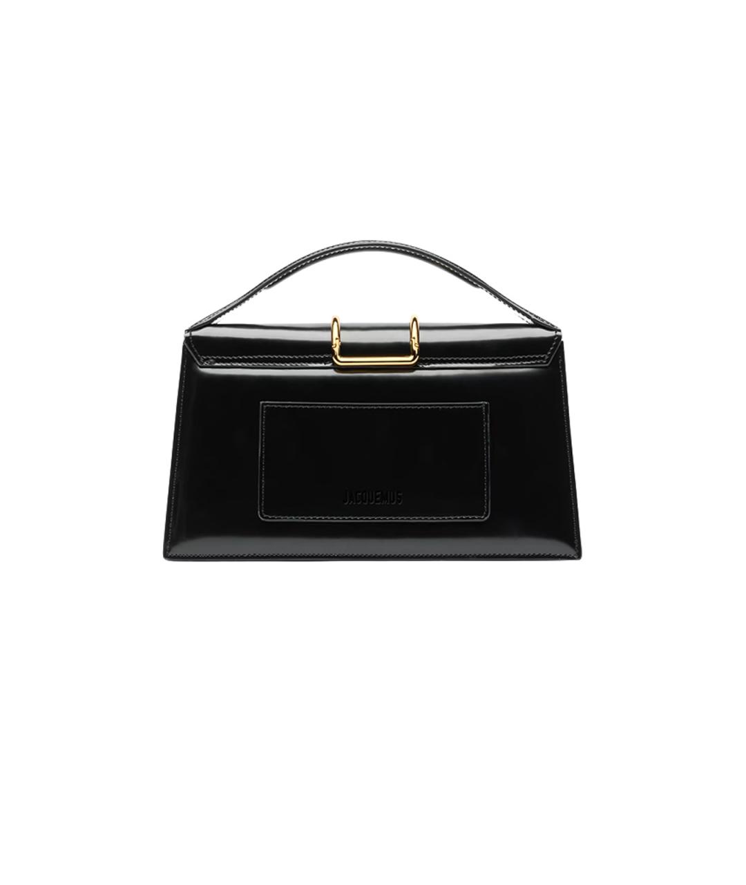 JACQUEMUS Черная кожаная сумка с короткими ручками, фото 2