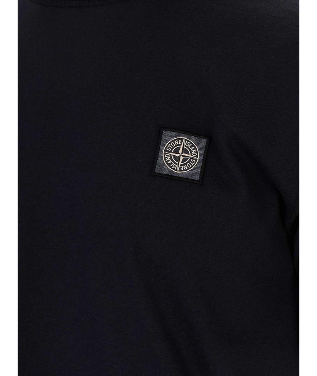 STONE ISLAND Синяя хлопковая футболка, фото 3