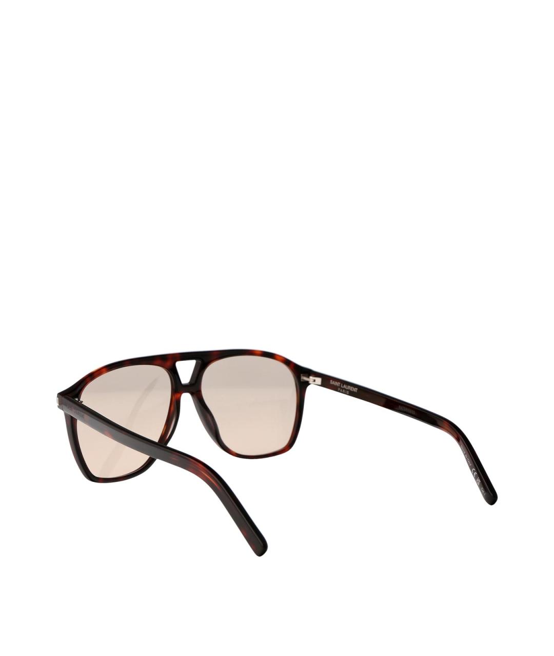 SAINT LAURENT Коричневые солнцезащитные очки, фото 4