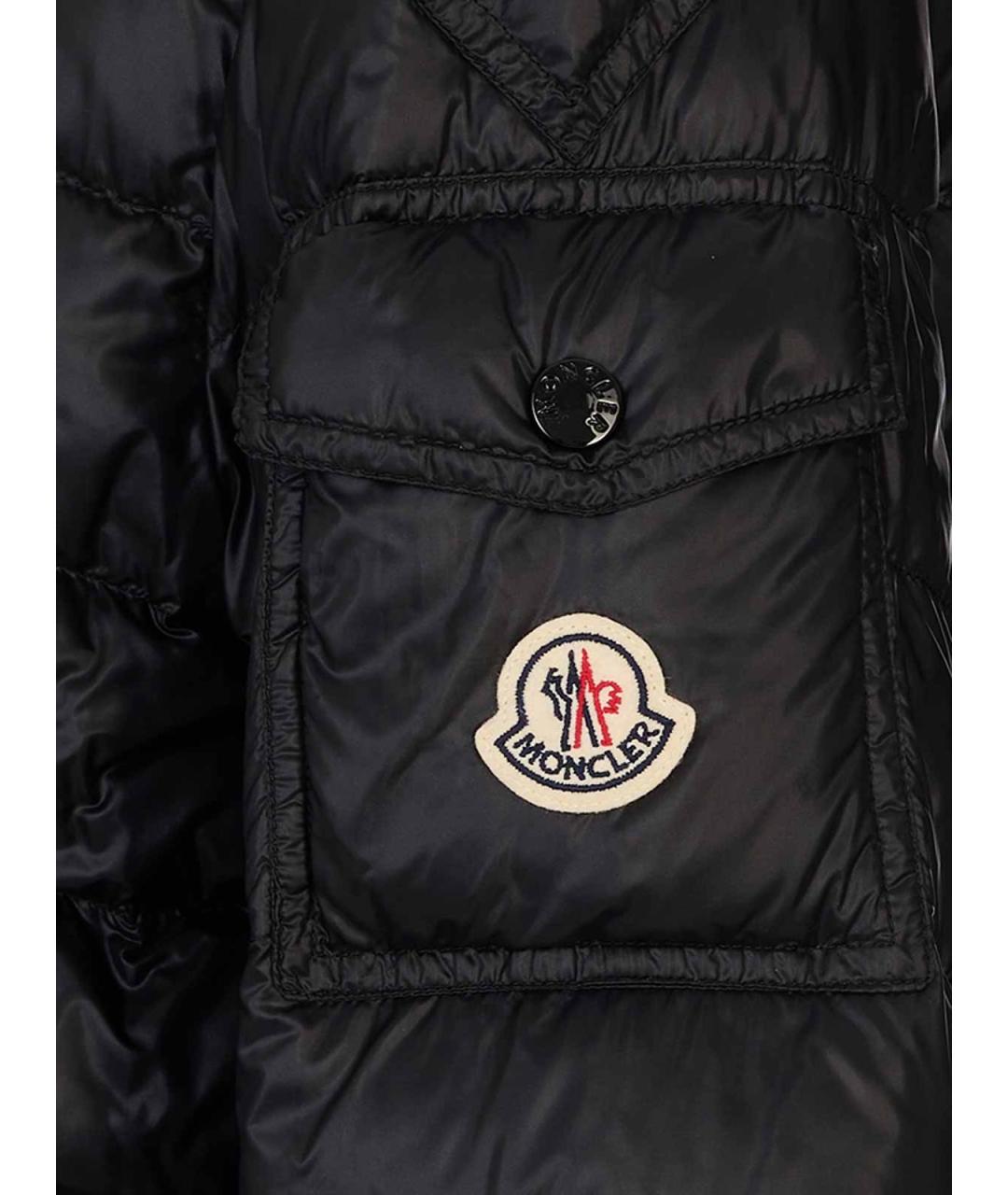 MONCLER Черный полиамидовый пуховик, фото 3