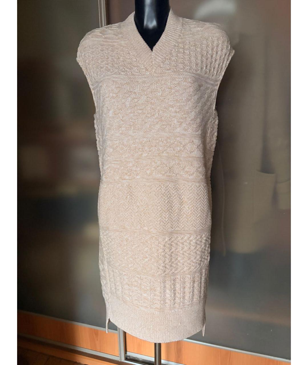 MM6 MAISON MARGIELA Бежевое шерстяное повседневное платье, фото 2