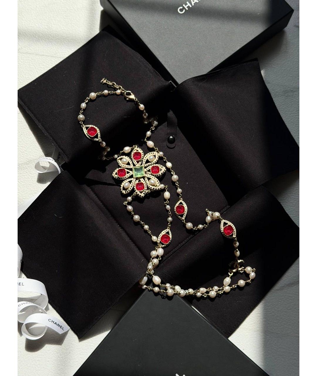 CHANEL Красное латунное колье, фото 3