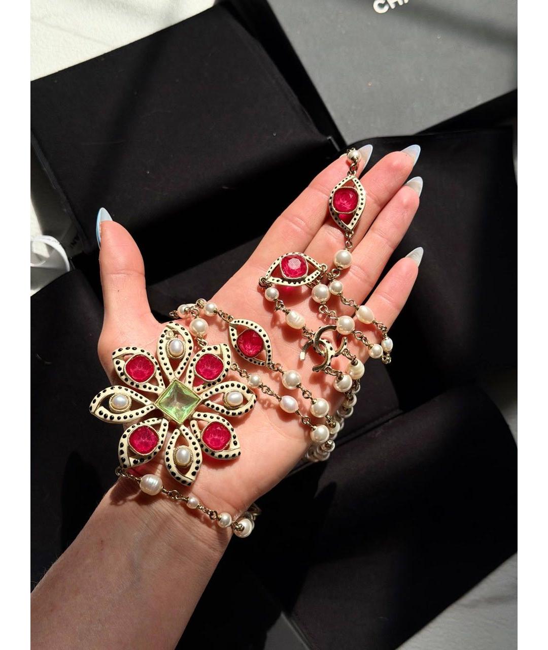 CHANEL Красное латунное колье, фото 7