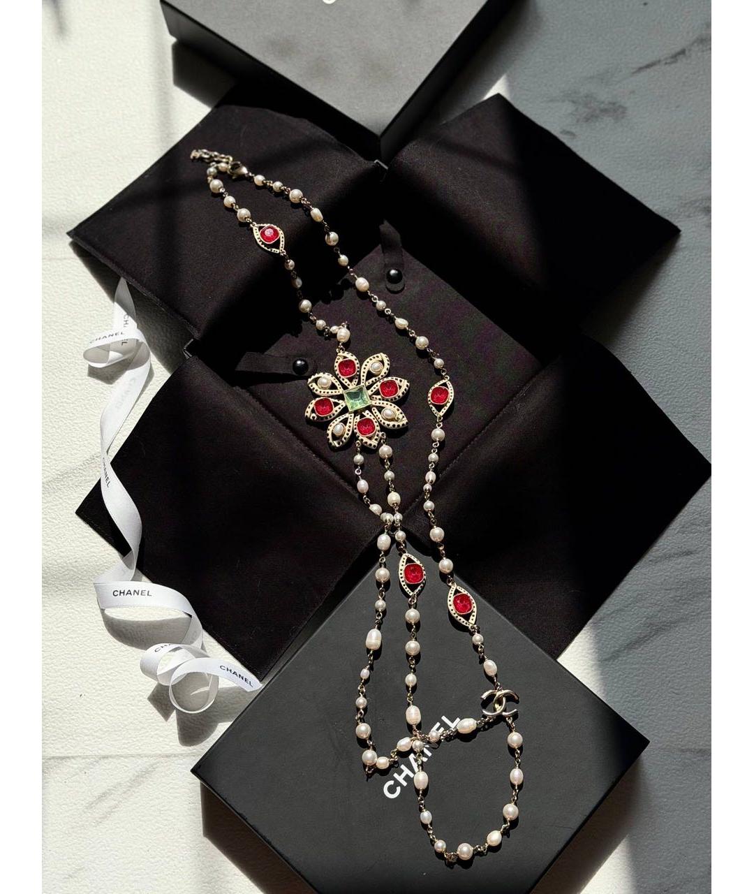 CHANEL Красное латунное колье, фото 4