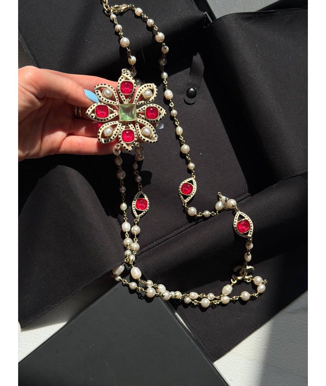 CHANEL Красное латунное колье, фото 6