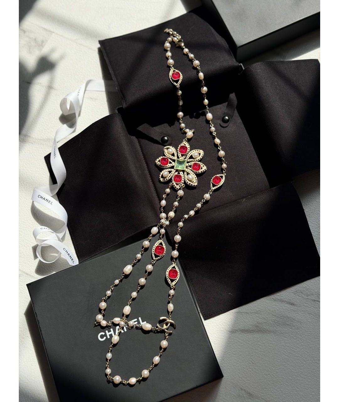CHANEL Красное латунное колье, фото 9