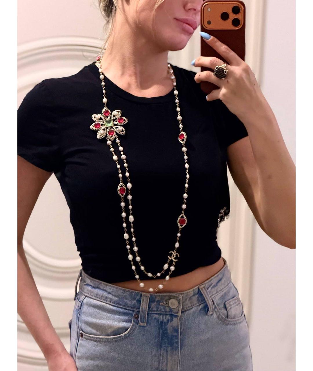 CHANEL Красное латунное колье, фото 8