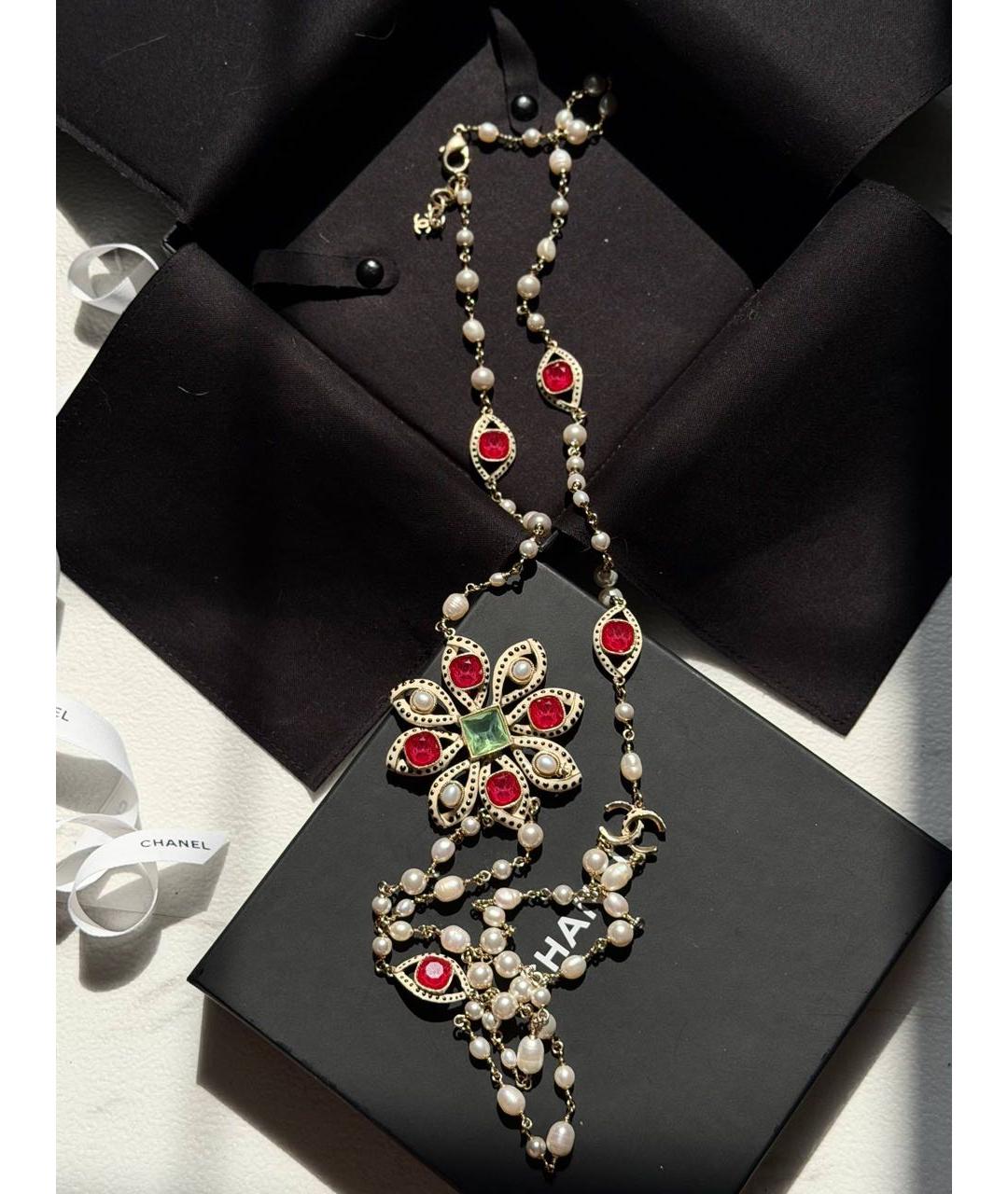 CHANEL Красное латунное колье, фото 2