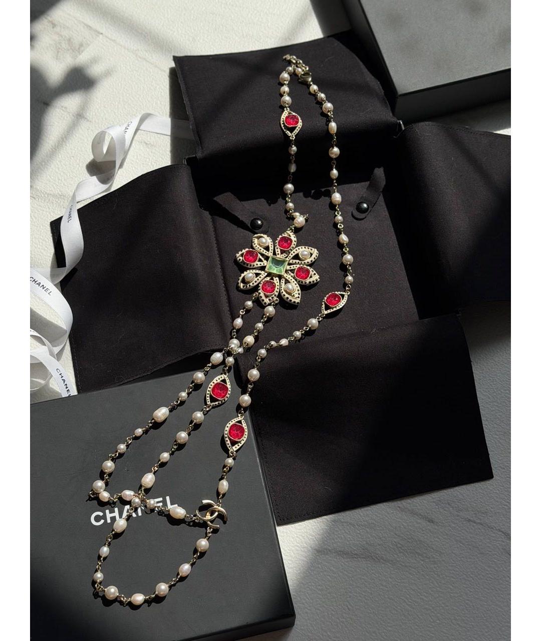 CHANEL Красное латунное колье, фото 5
