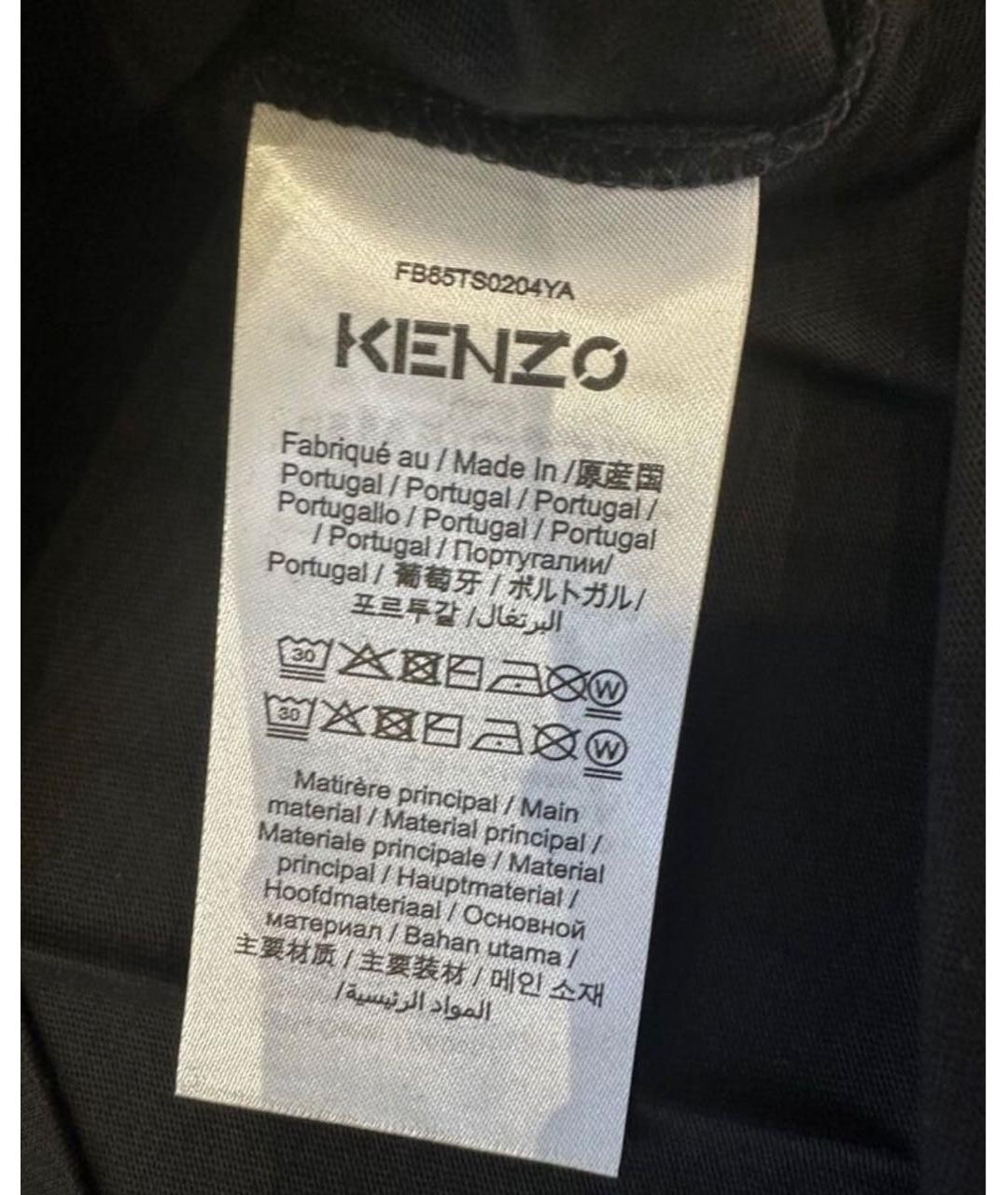 KENZO Черная хлопковая футболка, фото 5