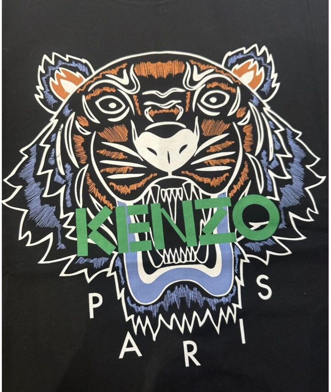 KENZO Черная хлопковая футболка, фото 2