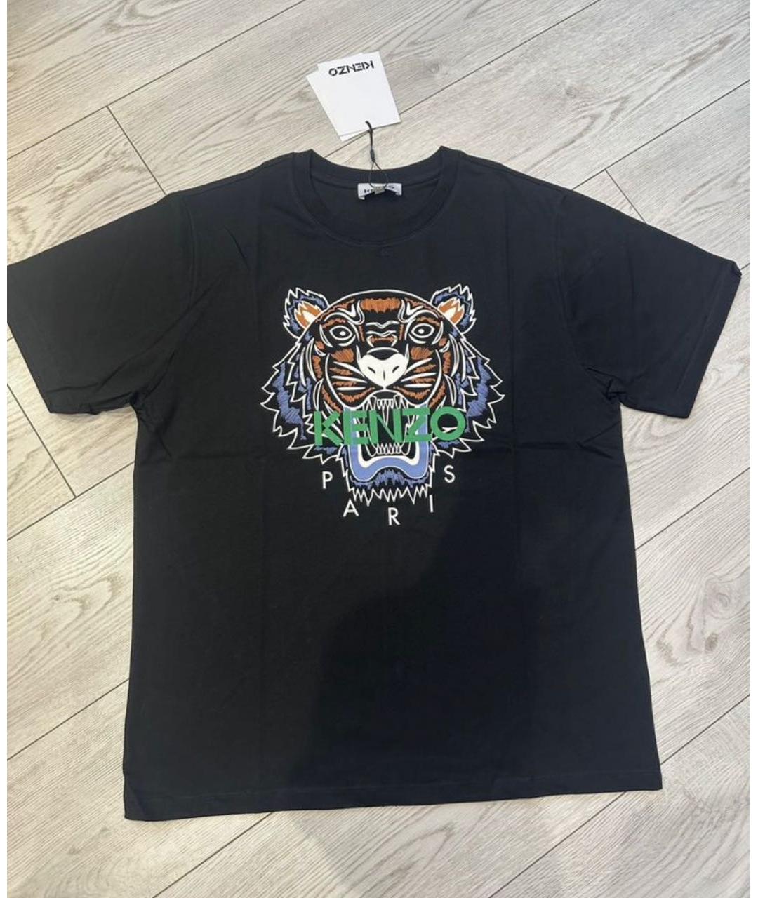 KENZO Черная хлопковая футболка, фото 7