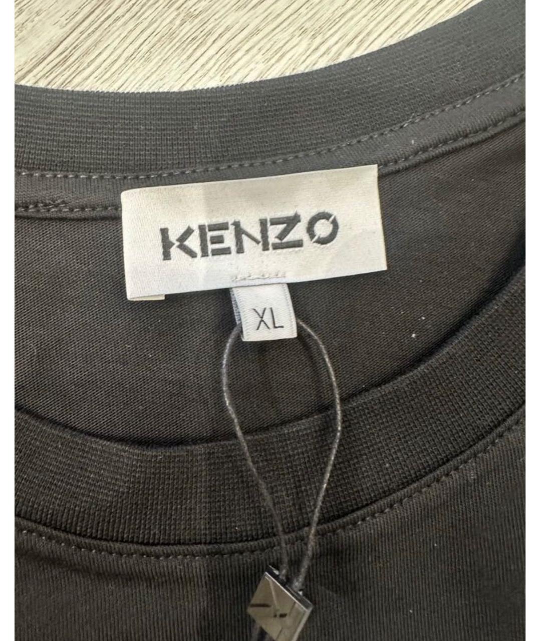 KENZO Черная хлопковая футболка, фото 3