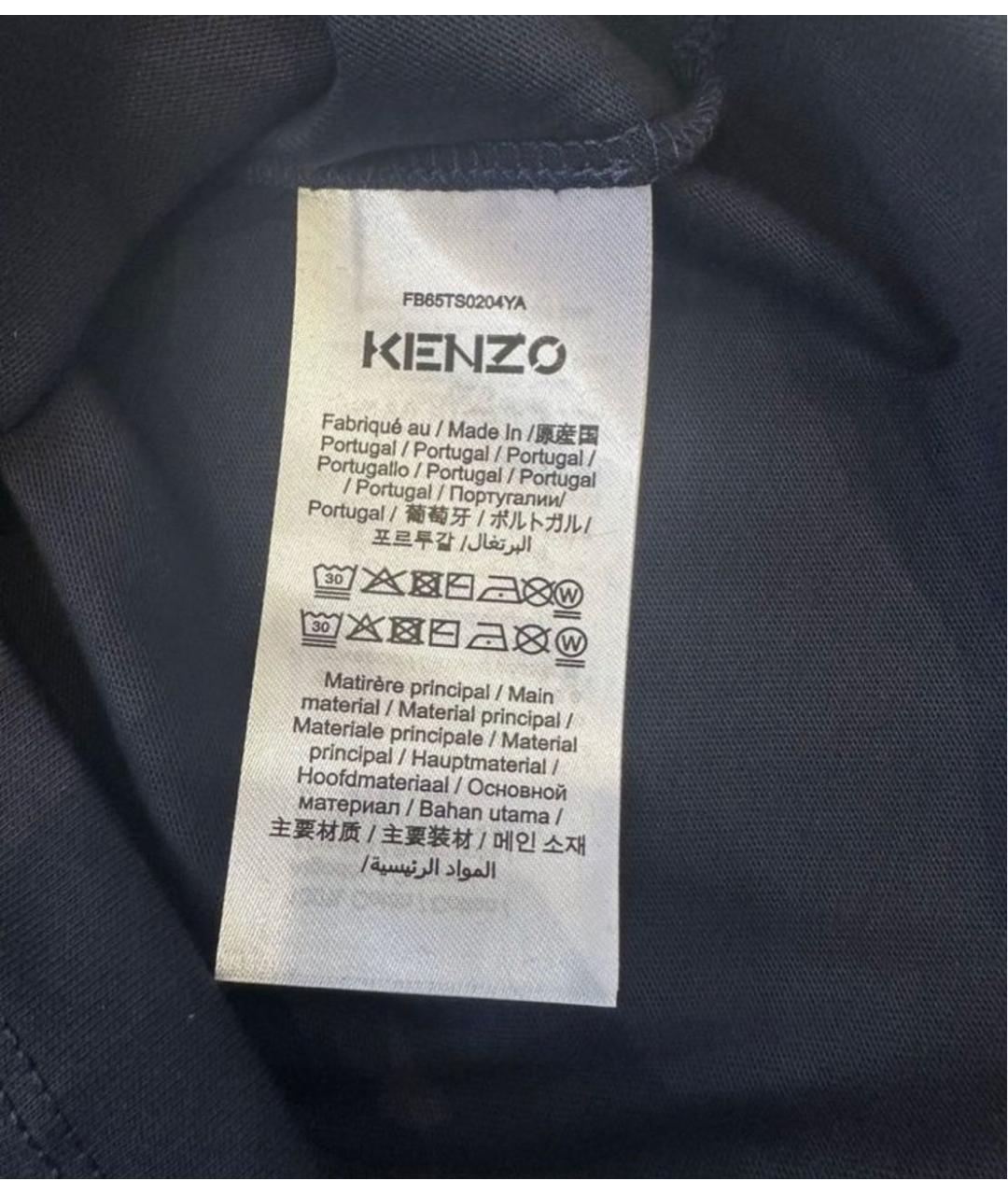 KENZO Темно-синяя хлопковая футболка, фото 6