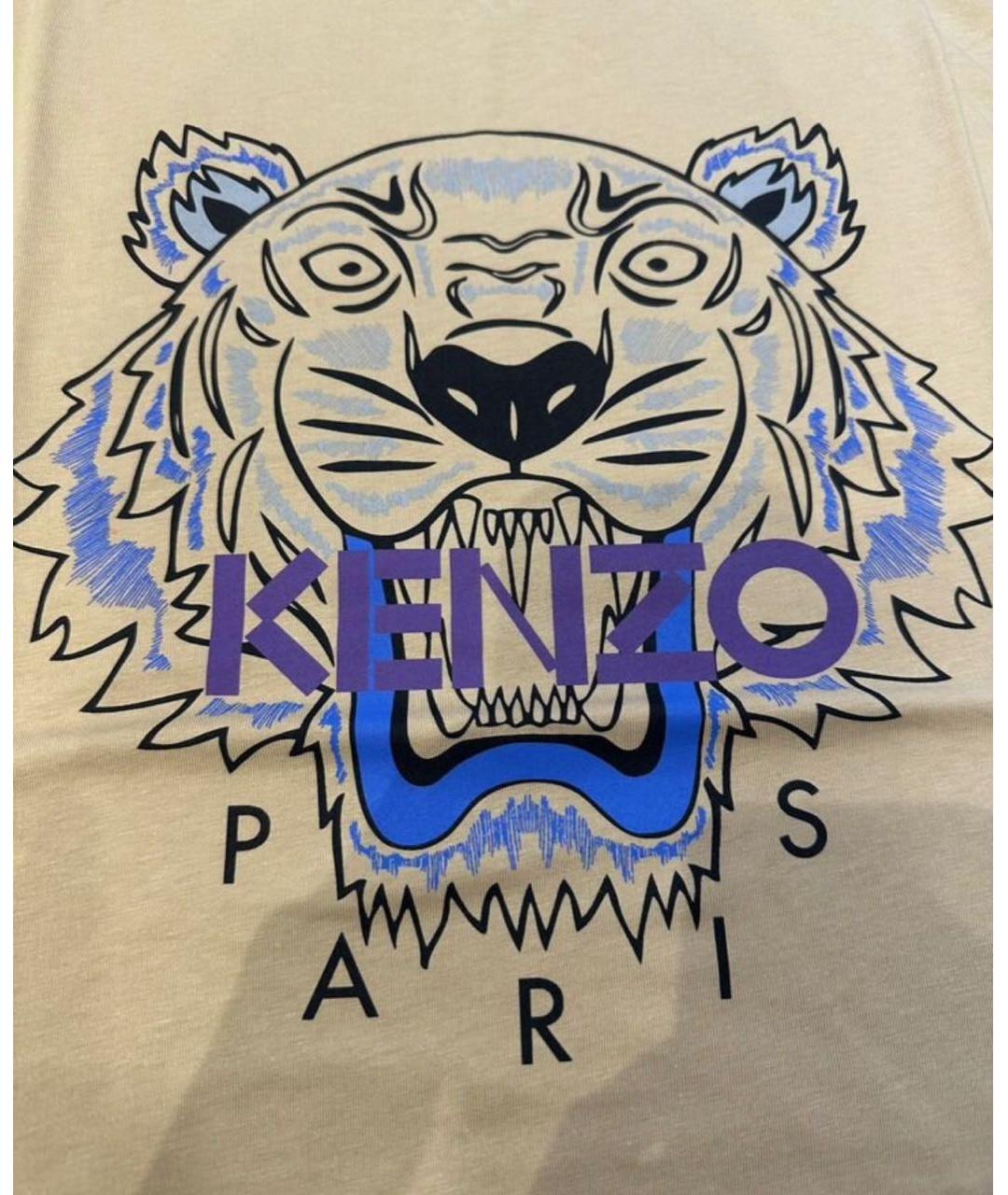 KENZO Бежевая хлопковая футболка, фото 2
